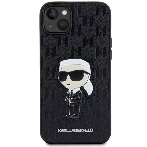 Original Case IPHONE 14 PLUS Karl Lagerfeld Hardcase Saffiano Monogram Ikonik (KLHCP14MSAKHPKK) black 3666339122553