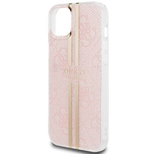 Original Case IPHONE 14 PLUS / 15 PLUS Guess Hardcase IML 4G Gold Stripe (GUHCP15MH4PSEGP) pink 3666339223113