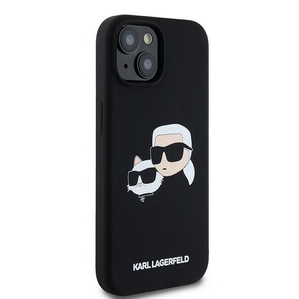 Karl Lagerfeld case for iPhone 15 6,1&quot; KLHMP15SSKCHPPLK black HC Magsafe silicone sil double heads print 3666339256708