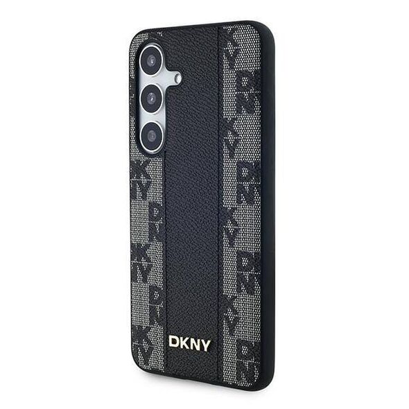 Original Case SAMSUNG GALAXY S24 DKNY Hardcase Leather Checkered Mono Pattern MagSafe (KLHCN61PQDSMGP) black 3666339276805