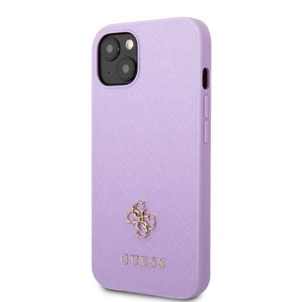 Original Case IPHONE 13 Guess Hardcase Saffiano 4G Small Metal Logo purple 3666339048051