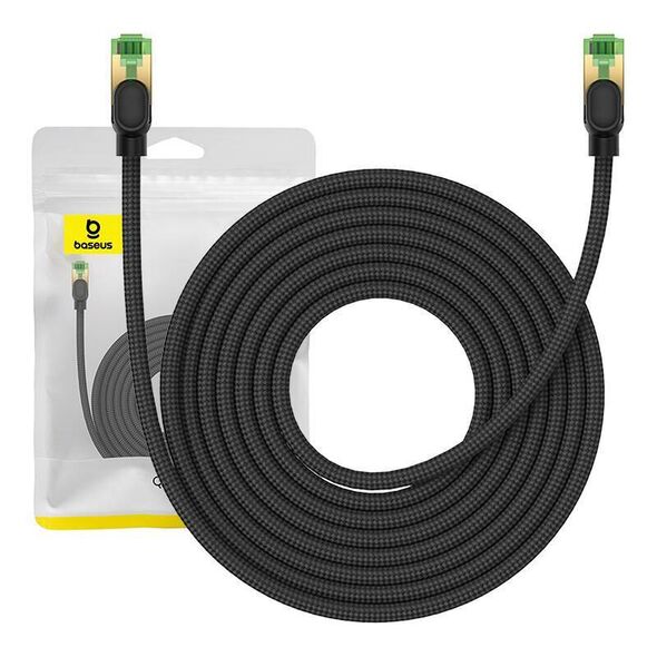 Braided network cable cat.8 Baseus Ethernet RJ45, 40Gbps, 8m (black) 6932172646820