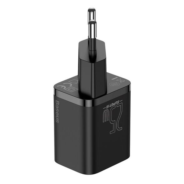 Baseus Incarcator Priza Type-C PD25W + Cablu Type-C - Baseus Super Si (TZCCSUP-L01) - Black 6953156206021 έως 12 άτοκες Δόσεις