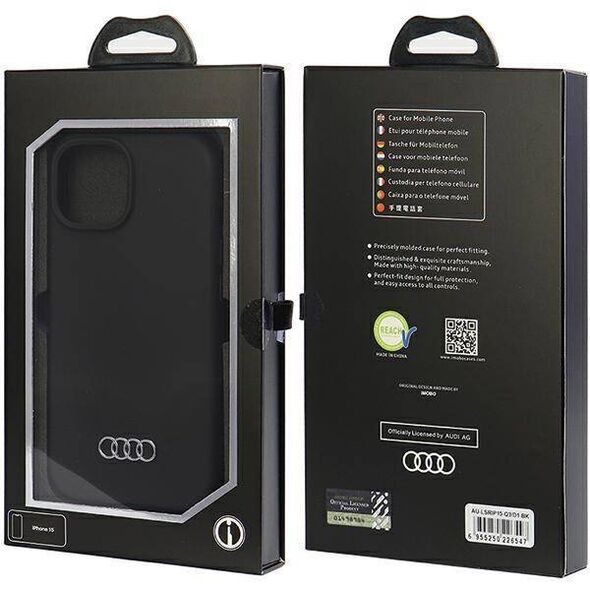 Original Case APPLE IPHONE 15 Audi Silicone Case (AU-LSRIP15-Q3/D1-BK) black 6955250226547