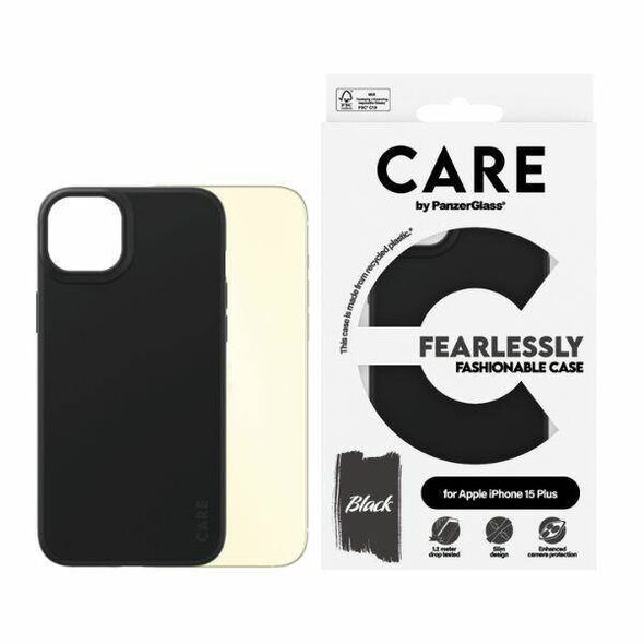 Case APPLE IPHONE 15 PLUS CARE by PanzerGlass Fearlessly Fashionable Case (1431) black 5715685005664