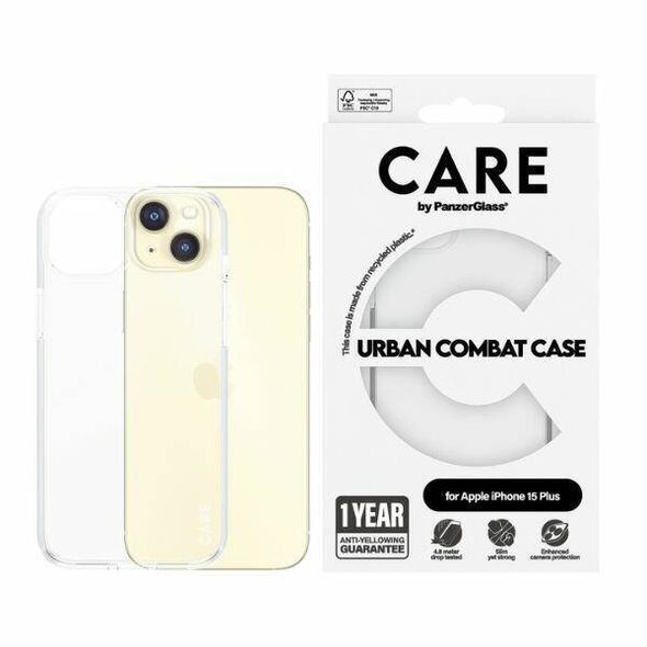 Case APPLE IPHONE 15 PLUS CARE by PanzerGlass Urban Combat Case (1423) transparent 5715685005589