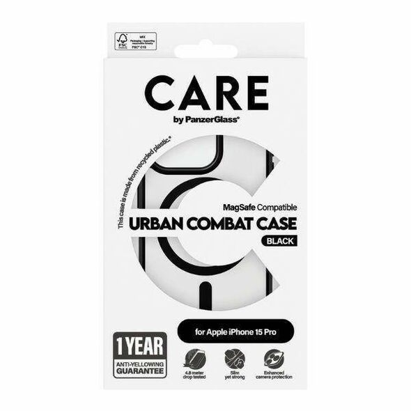 Case APPLE IPHONE 15 PRO CARE by PanzerGlass Urban Combat Case (1426) black 5715685005619