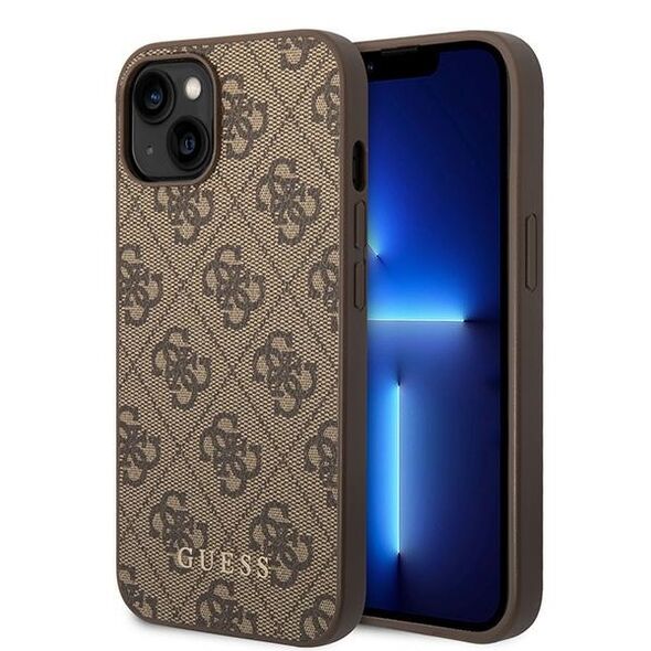 Guess GUHCP15MG4GFBR iPhone 15 Plus 6.7&quot; brown/brown hard case 4G Metal Gold Logo