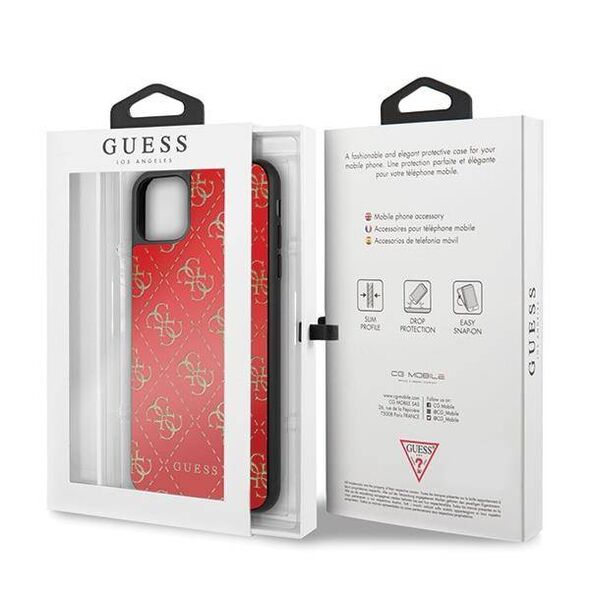 Original Case IPHONE 11 PRO MAX Guess Hard Case 4G Double Layer Glitter (GUHCN654GGPRE) red 3700740468036