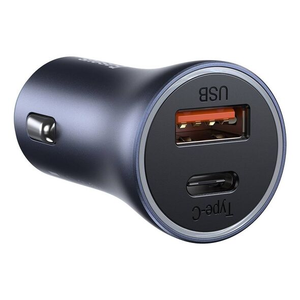 Baseus Golden Contactor Pro car charger, USB + USB-C, QC4.0+, PD, SCP, 40W (gray) 6953156201958