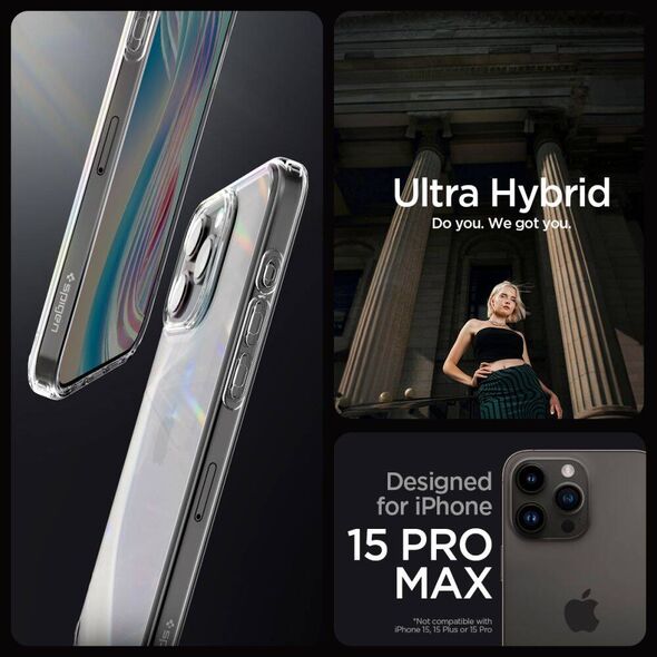 Case APPLE IPHONE 15 PRO MAX Spigen Ultra Hybrid Crystal Clear transparent 8809896749145