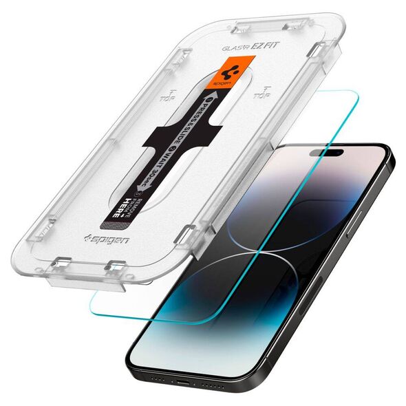 Tempered Glass IPHONE 14 PRO Spigen Glas.tr "EZ Fit" 2-Pack 8809811866483