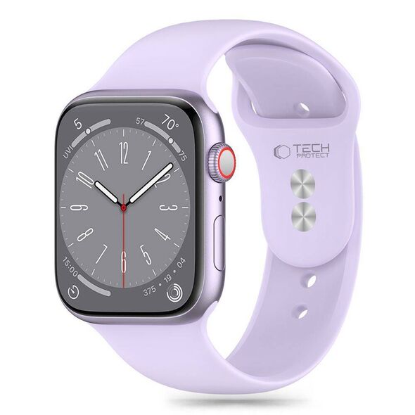 Strap for APPLE WATCH 3 / 4 / 5 / 6 / 7 / 8 / 9 / SE (38 / 40 / 41 MM) Tech-Protect Silicone Elegant purple purple 5906302310135