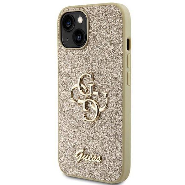 Original Case APPLE IPHONE 15 Guess Hardcase Glitter Script Big 4G (GUHCP15SHG4SGD) gold 3666339147785