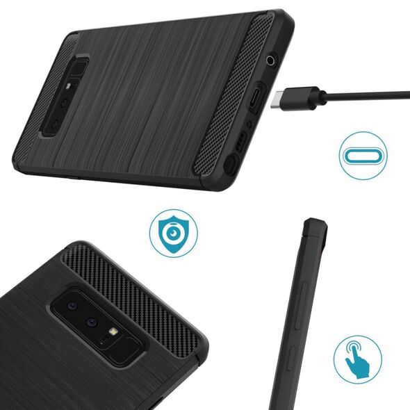 Techsuit Techsuit - Carbon Silicone - Samsung Galaxy Note 8 - Black 5949419062351 έως 12 άτοκες Δόσεις