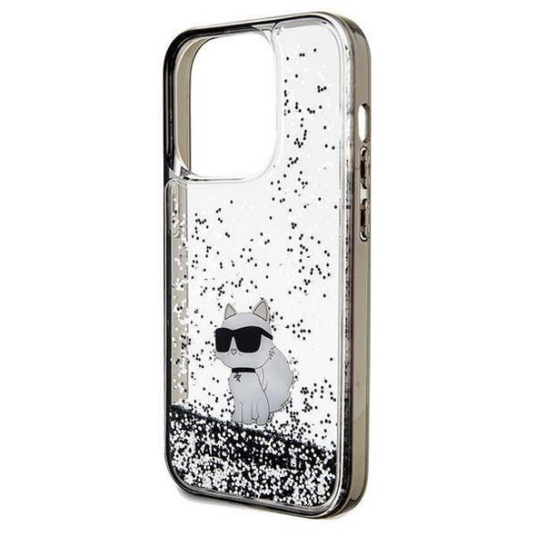 Original Case IPHONE 14 PRO Karl Lagerfeld Hardcase Liquid Glitter Choupette (KLHCP14LLKCNSK) transparent 3666339164171