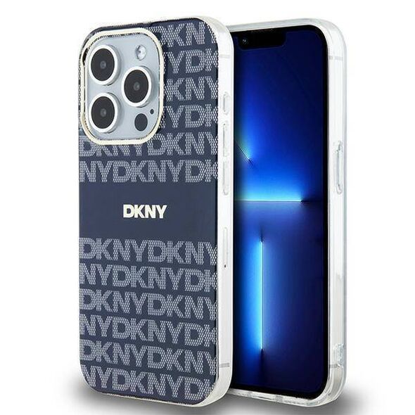 Original Case APPLE IPHONE 15 PRO DKNY Hardcase IML Mono & Stripe MagSafe (DKHMP15LHRHSEB) blue 3666339267834