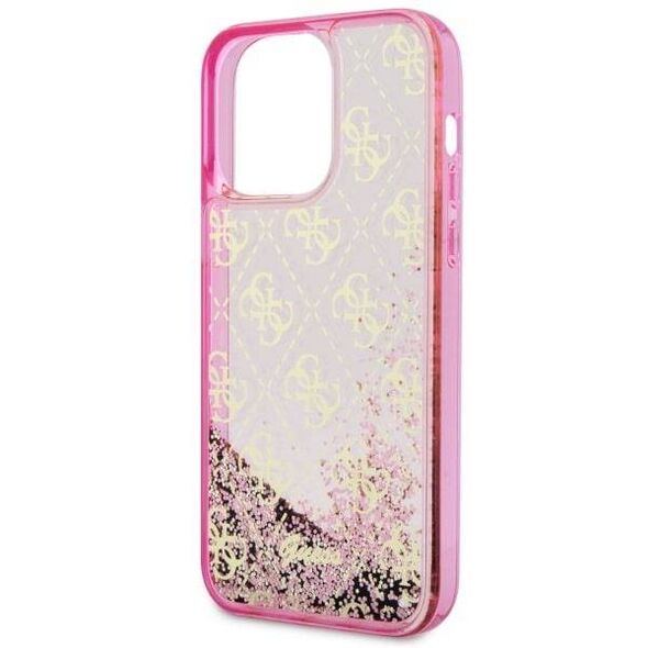 Original Case IPHONE 14 PRO MAX Guess Hardcase Liquid Glitter 4G Transculent (GUHCP14XLC4PSGP) pink 3666339116262