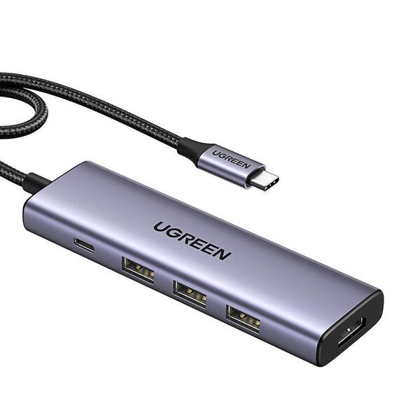 USB-C Hub Ugreen CM511, HDMI 4K 60Hz, 3x USB 3.0 5Gbps, PD 100W (silver) 6941876215973