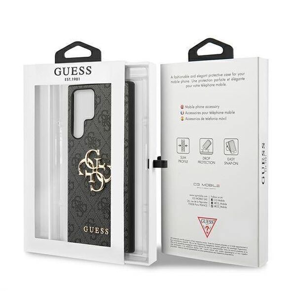 Original Case SAMSUNG GALAXY S22 ULTRA Guess Hardcase 4G Big Metal Logo GUHCS22L4GMGGR gray 3666339046705