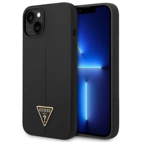 Case IPHONE 14 PLUS Guess Hardcase Silicone Triangle black 3666339065850