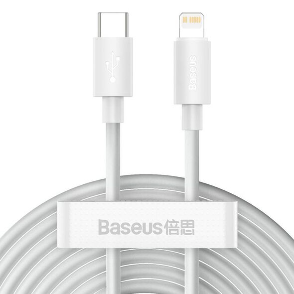 Baseus Simple Wisdom Data Cable Kit USB-C to Lightning PD 20W (2PCS/Set) 1.5m White 6953156230323