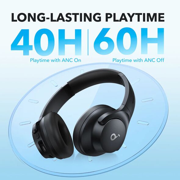 Anker Casti Bluetooth on-ear Hybrid Active Noise Cancelling - Anker (A3004G11) - Black 0194644127008 έως 12 άτοκες Δόσεις