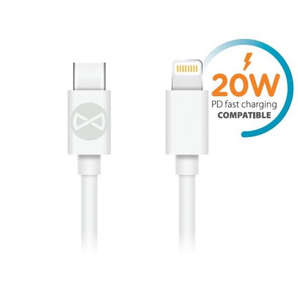 Forever cable USB-C - Lightning 1,0 m 20W white 5900495900203