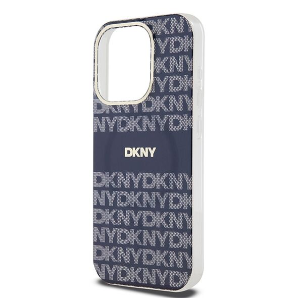 DKNY case for iPhone 15 Pro Max 6,7&quot; DKHMP15XHRHSEB beige HC Magsafe pc tpu repeat texture pattern w stripe 3666339267841