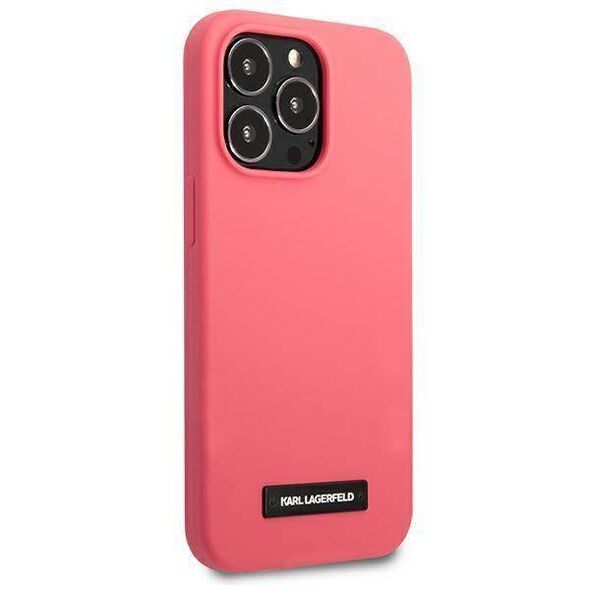 Original Case IPHONE 13 PRO MAX Karl Lagerfeld Hardcase Silicone Plaque (KLHCP13XSLMP1PI) pink 3666339048839