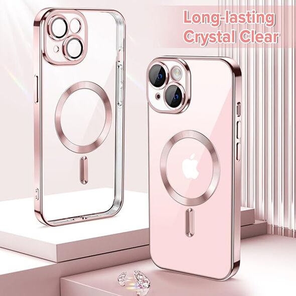 Techsuit Husa pentru iPhone 15 - Techsuit Luxury Crystal MagSafe - Pink 5949419136687 έως 12 άτοκες Δόσεις