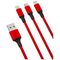 XO cable NB173 3in1 USB - Lightning + USB-C + microUSB 1,2 m 2,4A red 6920680876242