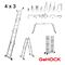Gehock Πολυμορφική Σκάλα Αλουμινίου 4 x 3 Gehock 9351370 έως 12 Άτοκες Δόσεις