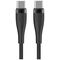 Maxlife MXUC-08 cable USB-C - USB-C 1,0 m 100W black nylon