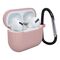 Case for AirPods 3 silicone soft case for headphones + keychain lobster clasp pendant pink (case D)