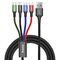 Charging cable Baseus Fast, 4in1, Micro USB, Lightning, 2xType-C, 1.2m, Black - 40494 έως 12 άτοκες Δόσεις