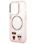 Original Case IPHONE 14 PRO Karl Lagerfeld Hardcase Karl & Choupette Aluminium Magsafe (KLHMP14LHKCP) pink 3666339087340