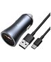 Baseus Baseus - Car Charger Golden Pro (TZCCJD-0G) - USB-A, USB-C, 40W with Cable USB to Type-C - Dark Gray 6953156201958 έως 12 άτοκες Δόσεις