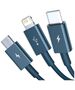 Baseus Baseus - Data Cable Superior Series (CAMLTYS-03) - USB to Type-C, Micro-USB, Lightning, Fast Charging 3.5A, 1.5m - Blue 6953156205543 έως 12 άτοκες Δόσεις