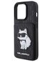 Original Case APPLE IPHONE 15 PRO Karl Lagerfeld Hardcase Saffiano Cardslots and Stand Monogram Choupette (KLHCP15LSAKCNSCK) black 3666339169619