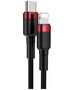 Baseus - Cafule Cable Type-C to iPhone PD 18W 1m - Red Black 6953156297456 έως 12 άτοκες Δόσεις