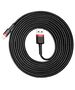 Baseus Cablu USB la Lightning, QC3.0, 2A, 3m - Baseus Cafule (CALKLF-R91) - Black / Red 6953156296312 έως 12 άτοκες Δόσεις