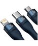 Baseus Data Cable 3in1, Type-C, 100W, 1.5m - Baseus Flash Series 2 (CASS030203) - Blue 6932172608781 έως 12 άτοκες Δόσεις