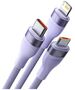 Baseus Data Cable 3in1, USB, 100W, 1.2m - Baseus Flash Series 2 (CASS030005) - Purple 6932172608736 έως 12 άτοκες Δόσεις