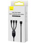 Baseus Data Cable 3in1, USB, 66W, 1.2m - Baseus Flash Series 2 (CASS040001) - Black 6932172618100 έως 12 άτοκες Δόσεις