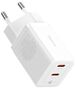 Baseus Char charger 2x Type-C, GaN, Fast Charging, 40W - Baseus (CCGP180102) - White 6932172627911 έως 12 άτοκες Δόσεις