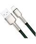 Baseus USB to Lightning Cable, 2.4A, 480Mbps, 1m - Baseus Cafule Series Metal (CALJK-A06) - Green 6953156202276 έως 12 άτοκες Δόσεις