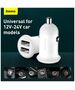 Baseus USB Auto Charger, 5V, 3.1A - Baseus Grain (CCALL-ML02) - White 6953156276529 έως 12 άτοκες Δόσεις