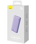 Baseus External Battery USB, Type-C, Micro-USB, 20W, 10000mAh + Type-C Cable - Baseus Airpow (P10022801513-00) - Nebula Purple 6932172646974 έως 12 άτοκες Δόσεις