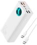 Baseus External Battery Pack 4x USB, Type-C, Lighting, Micro-USB, Fast Charge, 65W, 26800mAh - Baseus Amblight (P1002240222223-00) - White 6932172641405 έως 12 άτοκες Δόσεις